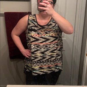 High low hem plus tank, blouse